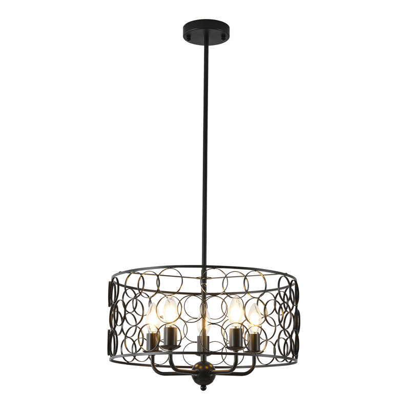 5 - Light Dimmable Drum Chandelier