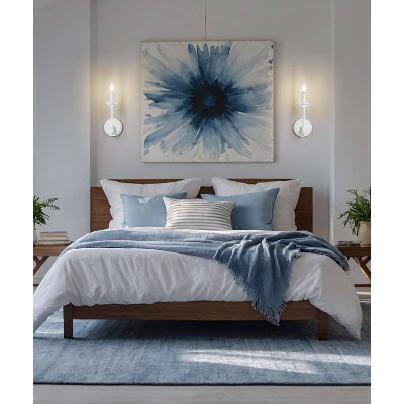 Applique murale texturée Burgett, Une lumière, H 11,5 po x l 5,25 po x P 7,5 po, Blanc texturé