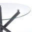 Table de salle à manger contemporaine avec surface en verre trempé lisse et surface de bureau en métal
