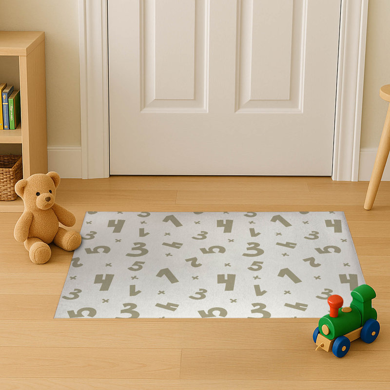 Numbers Indoor Doormat, Neutral/Beige, 36" W x 60" L