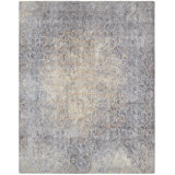 Hand Knotted Abstract Area Rug in Gray