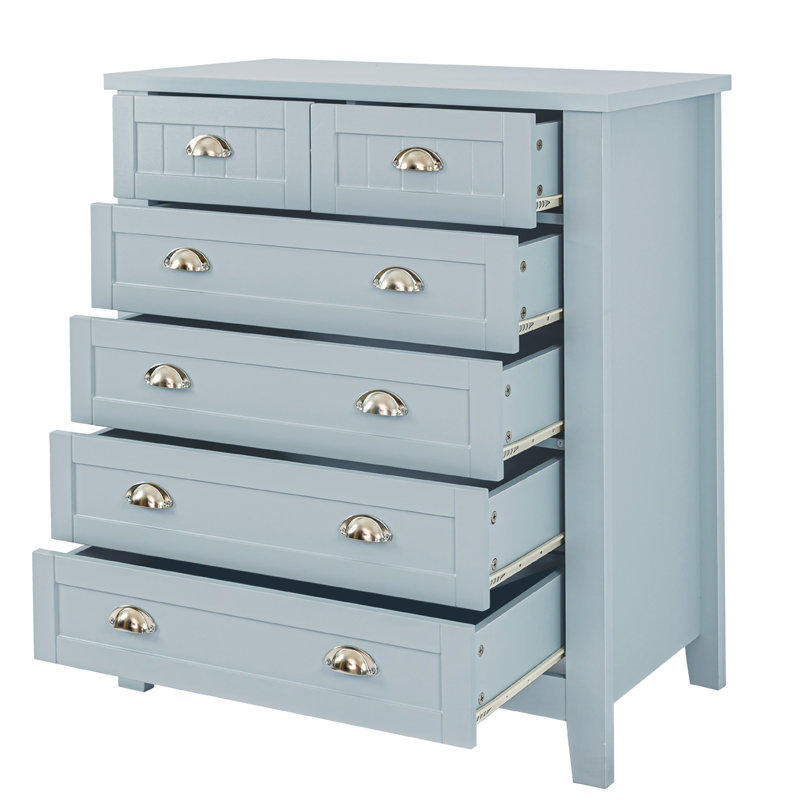 Buffet commode en bois massif, Bleu