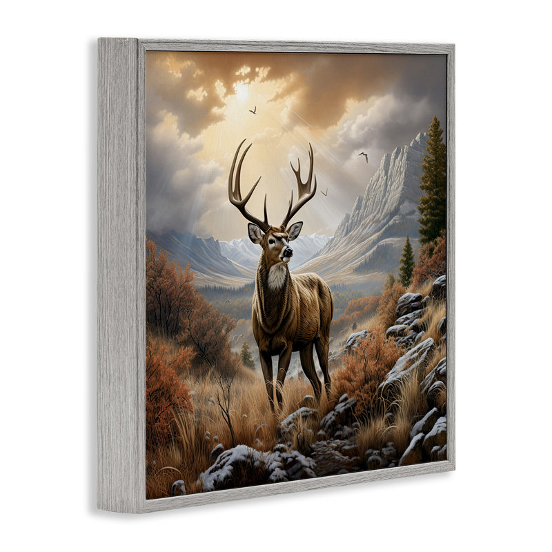 Art de giclée majestueux de montagne d'élan par Jim Baldwin, Estampe numérique Farmhouse, H 17 po x l 17 po