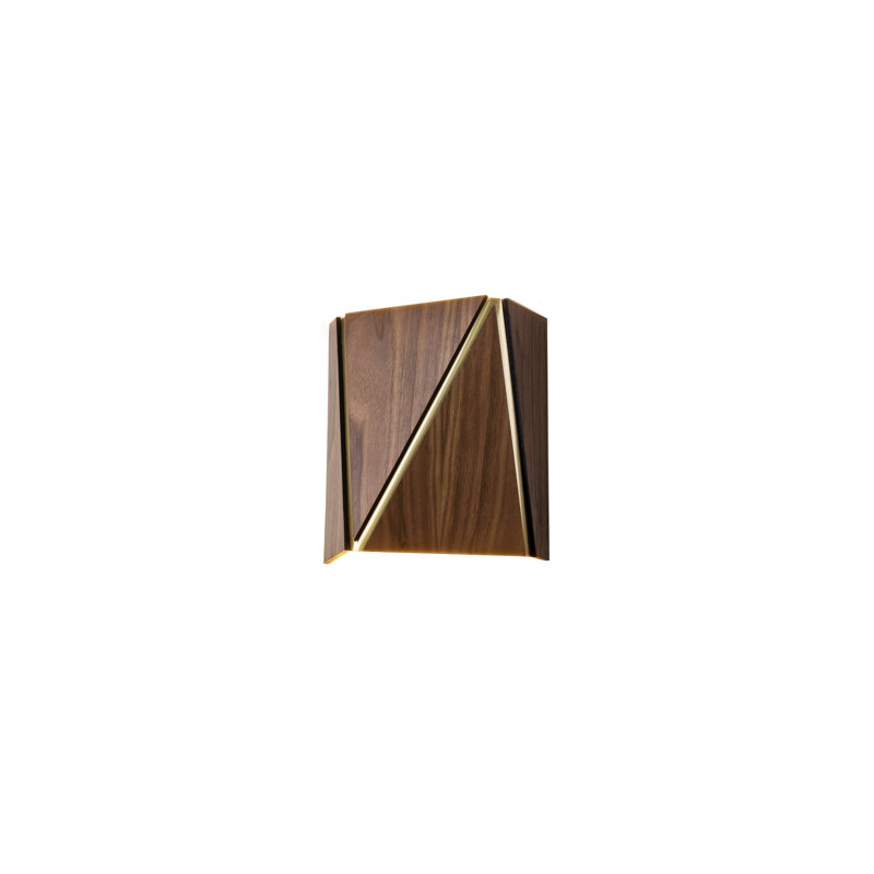 Calx LED Flush Mounted Sconce, Walnut/Brushed Brass, 3500K (Cool)