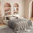 " queen pull out sofa bed | 3-in-1 convertible sleeper | 2 soft pillows | beige velvet | multi-functional design