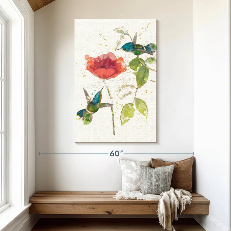 Fleur de colibri sarcelle Brampt, H 48 po x l 32 po