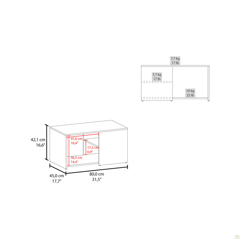 Coffee Table, 2 Shelves