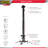 ProMounts Premium Universal Extended Overhead Ceiling Projector Mount, Supports up to 22lbs