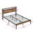 Metal Platform Bed Frame with Wooden Headboard , No Box Spring Needed, Easy Assemble-1676829828-1676829829
