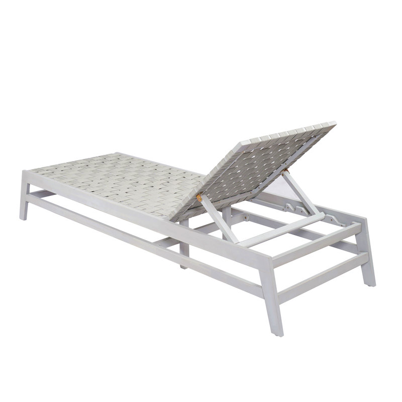 Outdoor Rope Chaise Lounge For Patio Poolside Outdoor Space, Gray