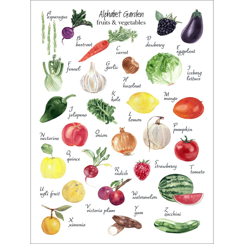 Alphabet Garden - No Frame Print on Float Glass
