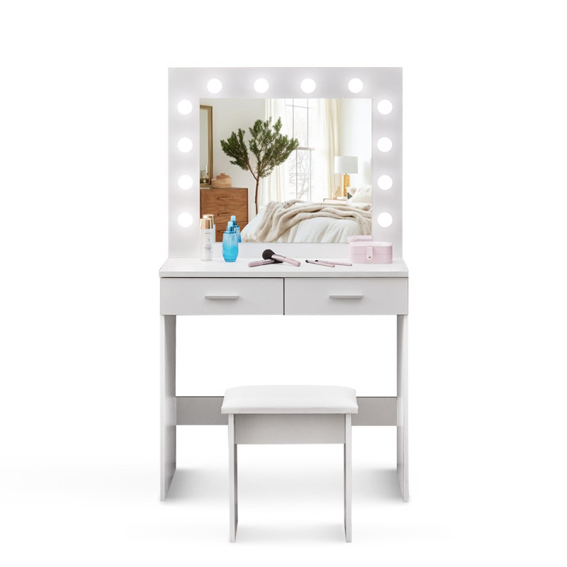Lubelihle Dressing Table with Mirror, White