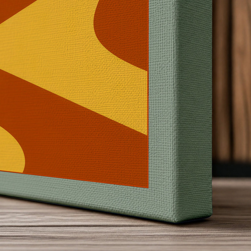 Balloon Over Desert Retro - Wrapped Canvas, 36x24 - 91.4 x 61.0 cm, Sage Border