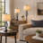Gimbya Wrought Iron Floor and Table Lamp Set with 3-Way Dimmable Lighting-876833960