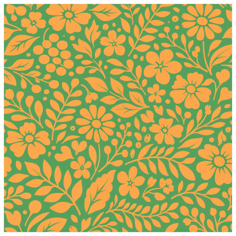 Housses de couette à motif floral orange, Lit simple