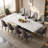 8-Piece Dining Set Featuring A 78.7"-110.2" Extendable Sintered Stone Dining Table And 8 Faux Leather Dining Chairs-34147128