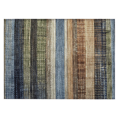 Machine Washable Indoor/Outdoor Xhevrie Blue Rug