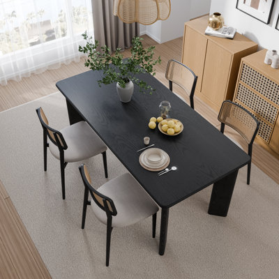 33.5"W×30"H Wood Dining Table Kitchen Table with 4 Legs