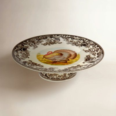 Woodland Turkey Porcelain Cake Stand