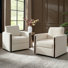 Nicha 31.25W" Modern Down-filled Solid Wood Swivel Barrel Chair Set of 2