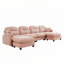 Canapé modulaire en chenille 4 places avec 2 coussins et repose-pieds-892345243