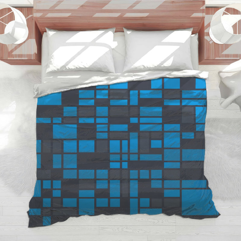Édredon rectangulaire bleu, Twin