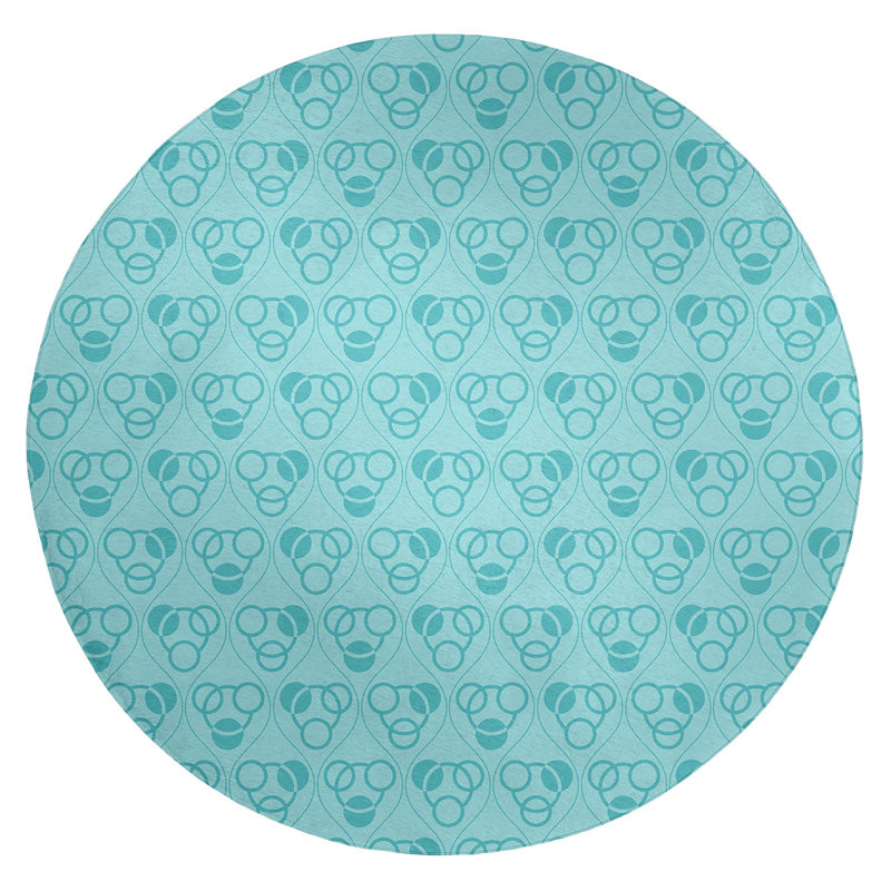Chenille Geometric Indoor Rug, Round 5'