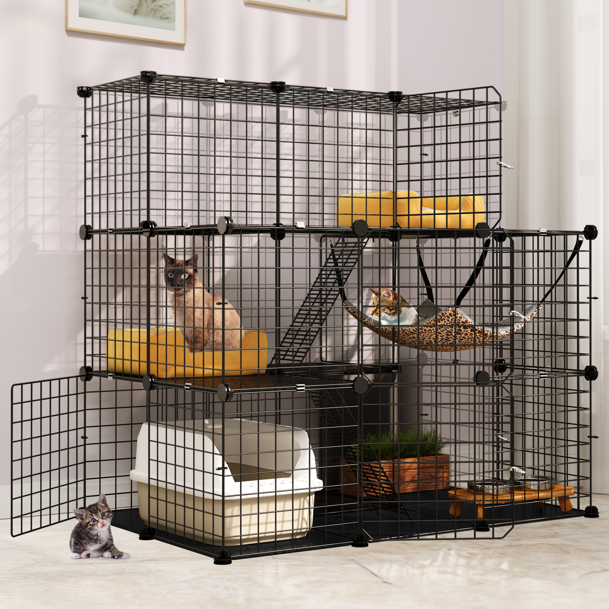 Tucker Murphy Pet™ Draedyn Portable 3-layer Cat Cage & Reviews | Wayfair