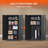 72" Metal Garage Storage Cabinets with Lock,Black Storage Cabinet with Doors and Shelves