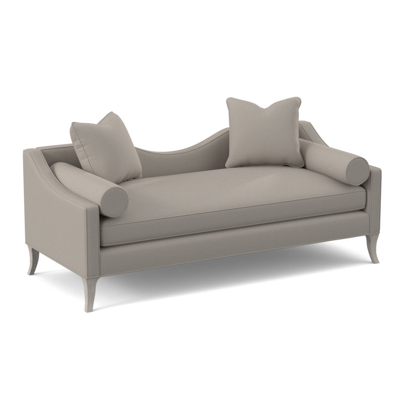 Audrey Chaise Lounge, Maya Cyan Polyester Blend, Bisque