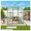 Serre en aluminium robuste 6 po x 6 pi avec base surélevée - Maison de jardin en polycarbonate pour la cour