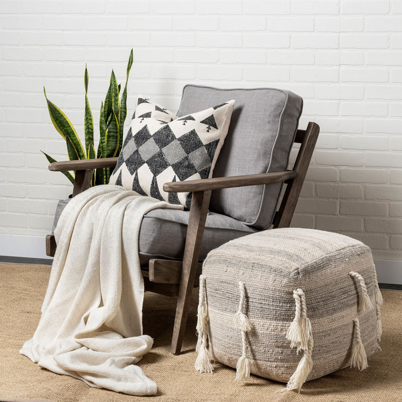 Roxy Upholstered Armchair, Gray Cotton Blend