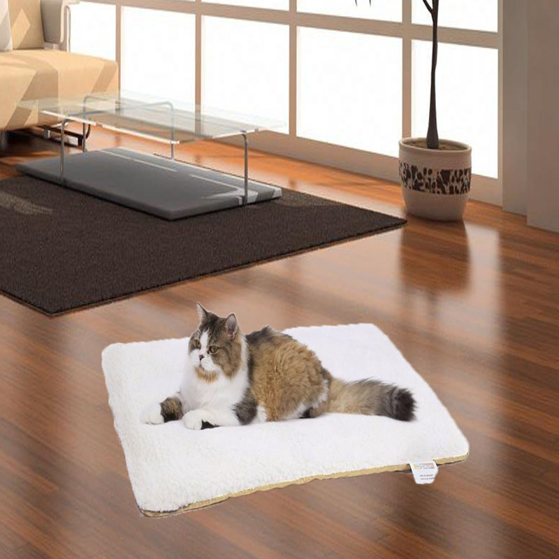 Coussin chauffant pour animaux de compagnie blanc cassé