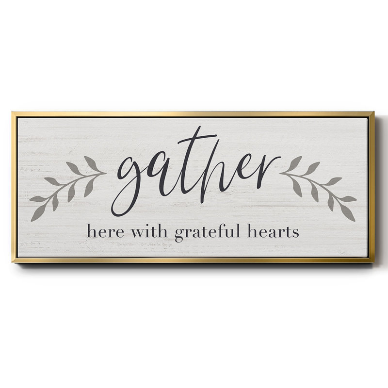 Grateful Hearts- Framed Canvas, 20" H x 50" W