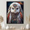 Chaman, chouette blanche, sagesse, hibou, art mural, salon