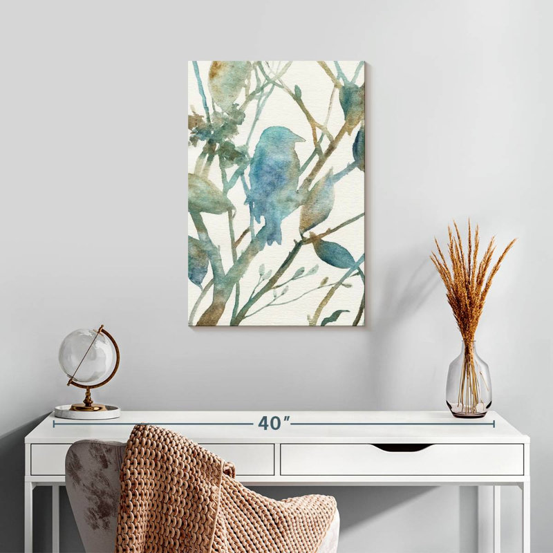 Silhouette d'oiseau bleu sarcelle Brampt I, H 24 po x l 16 po