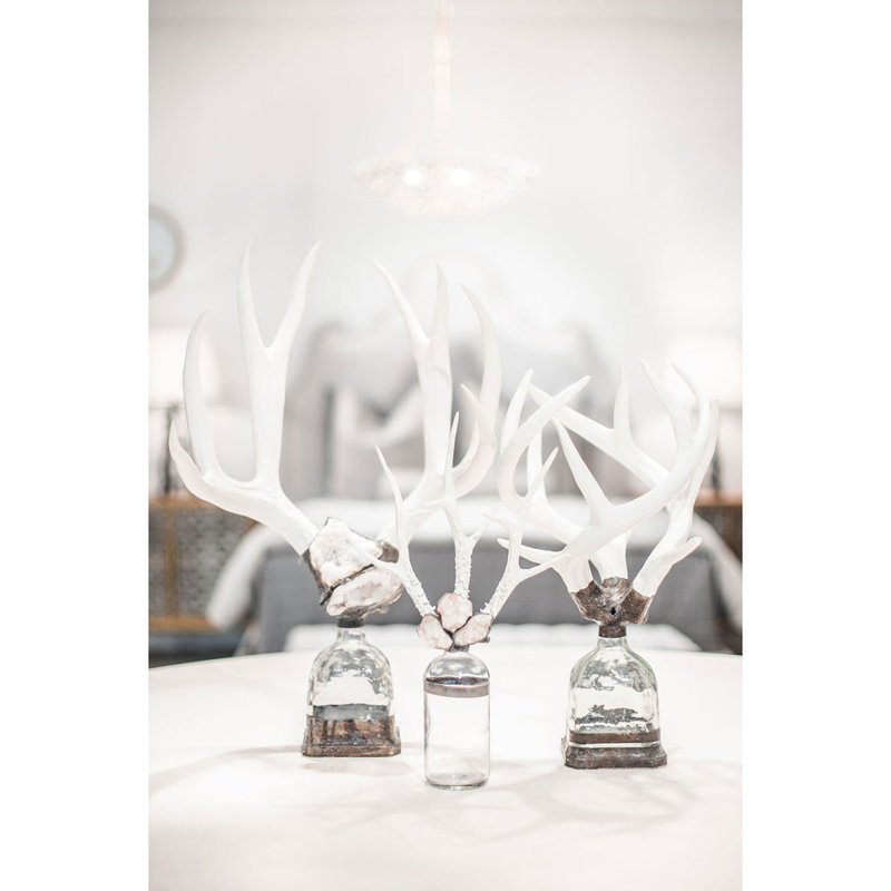 Handmade Glass Decorative Bottles, White/Clear