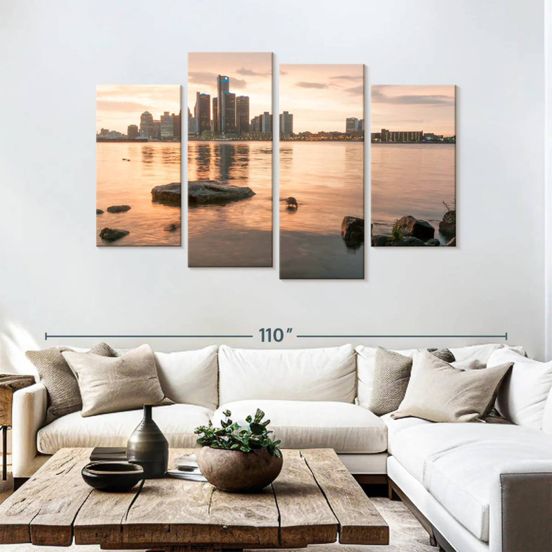 Hannes Detroit Skyline Horizon, 54" H x 84" W