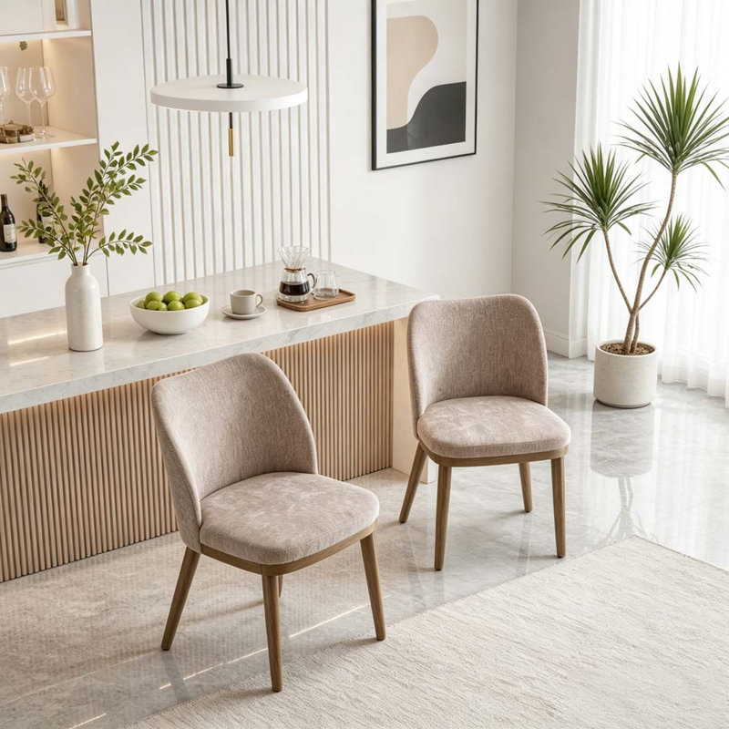 Ensemble de chaises de salle à manger, Crème abricot