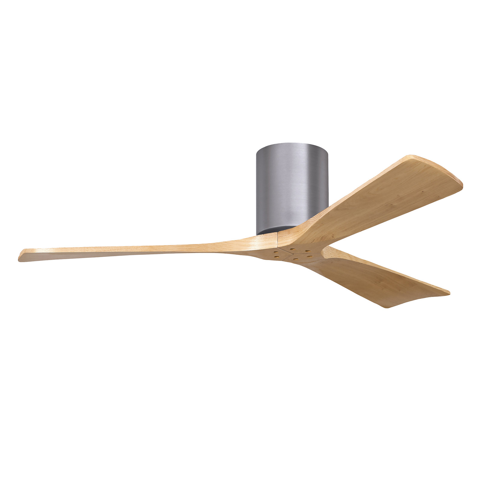 Olivier 3 Blade Ceiling Fan, Brushed Pewter, Light Maple Tone, 52"