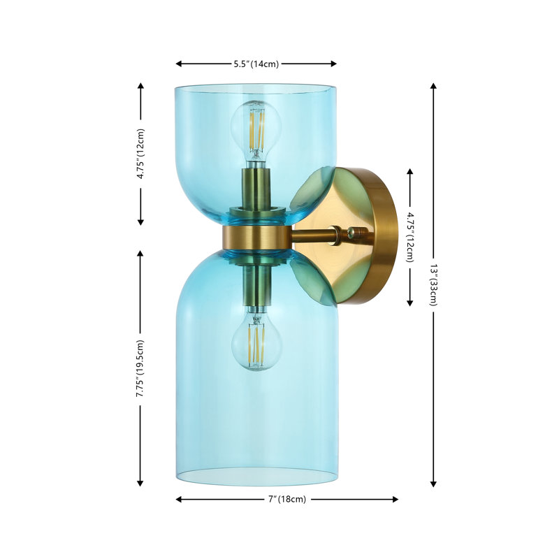 Oregon 2 - Light Armed Sconce, Blue