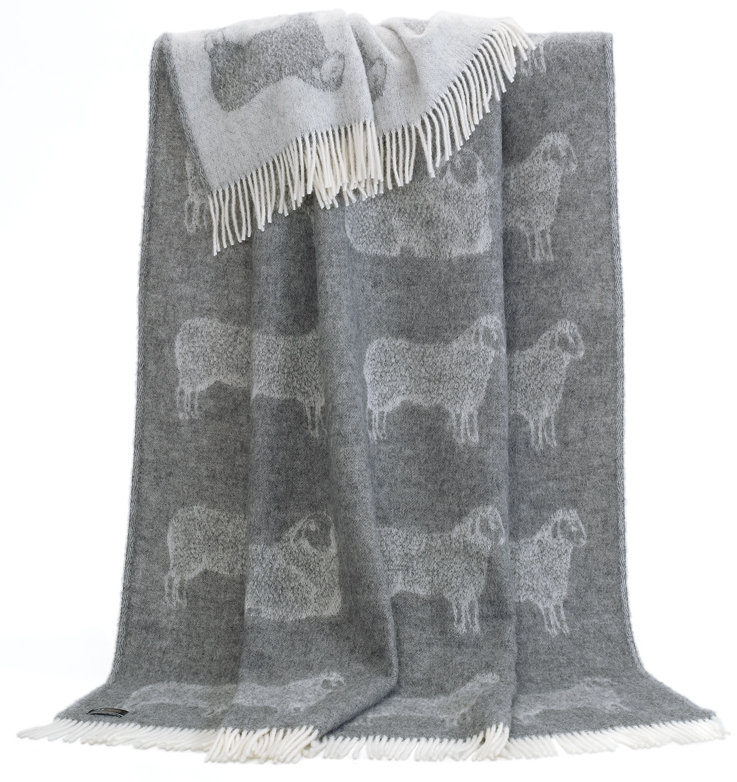 Grey Sheep Wool Throw