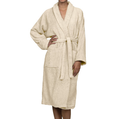 Peignoir mi-mollet en ratine 100 % coton avec poches Finnian