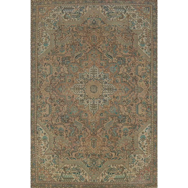 Tapis traditionnel en laine à motif géométrique 6 x 9