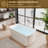 49 Inch Acrylic Freestanding Bathtub, Japanese Square Soaking Tub with Built-in Seat, Toe-Tap Drain, Slotted Overflow, cUPC Certified Standalone Tub for Modern Bathroom Upgrade-125043292