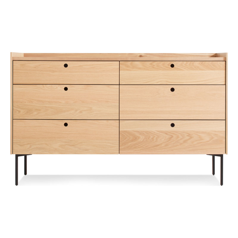 Peek 60'' W 6 - Drawer Dresser, White Oak