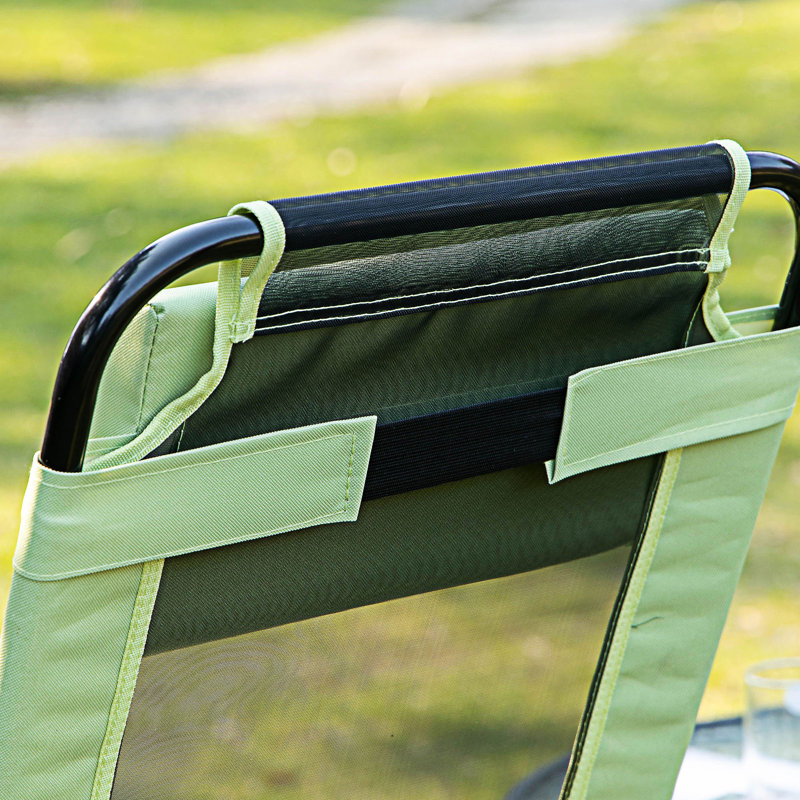 Outdoor Folding Patio Chair Deck Chair Set Of 2, Green