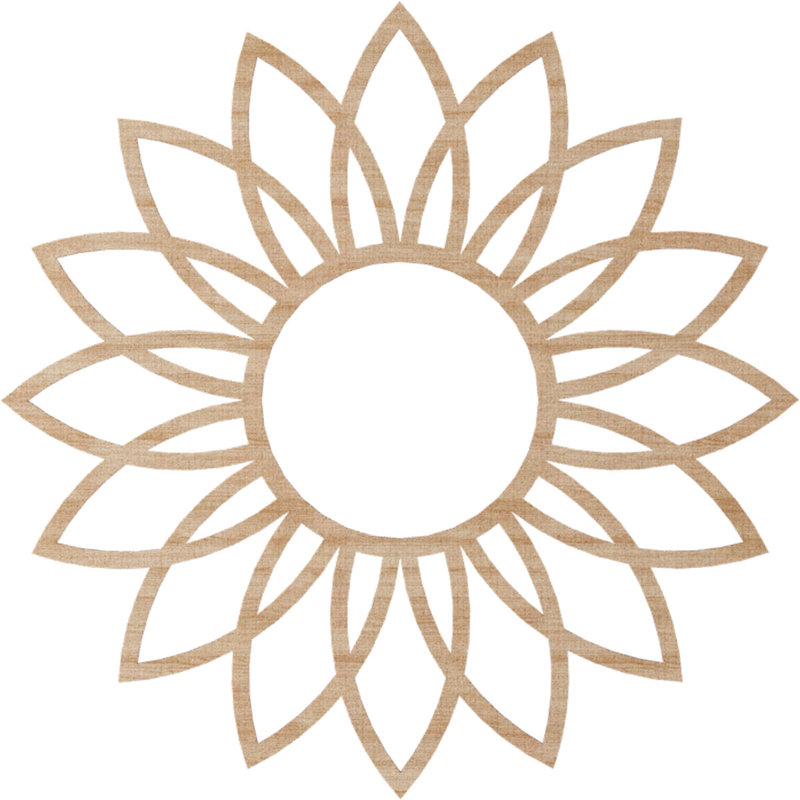 Médaillon de plafond en bois Daisy, H 34 po x l 34 po x P 0,25 po, Aulne