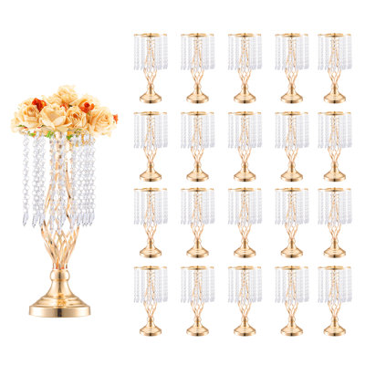 Vase en cristal 20 pièces pour mariage 43 cm / 16,9 po