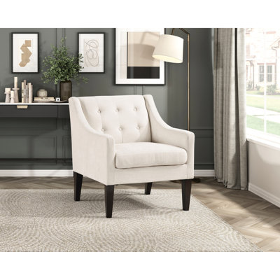 Chaise d'appoint beige: base en contreplaqué, coussins de siège réversibles, capitonnage texturé - chaise de douche beige: structure, revêtement en tissu